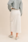 White jean cargo skirt